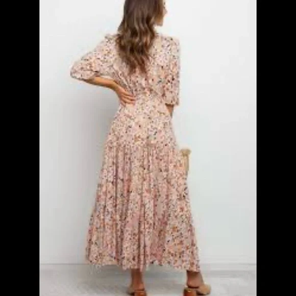 Petal And Pup Kelda Floral Midi Dress Cottage Core Prairie Boho size Medium - Picture 5 of 8